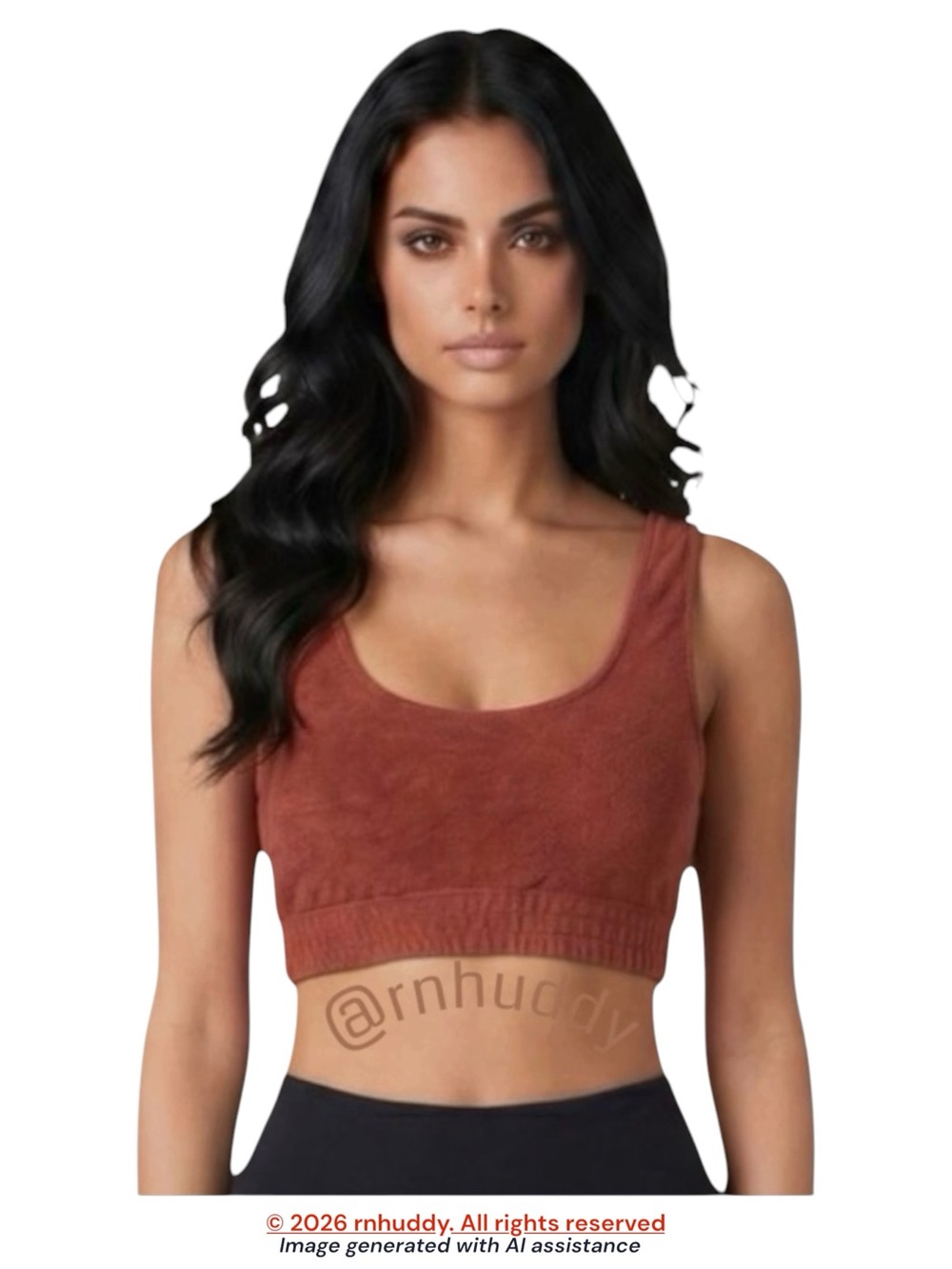 Roxy S rust terry cloth cropped tank top